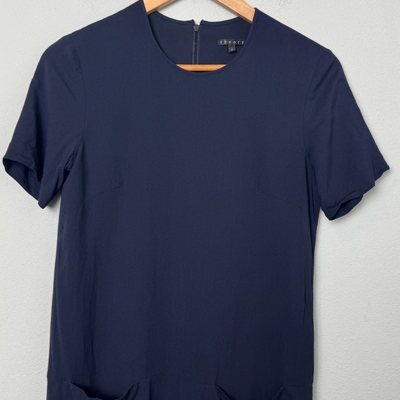 Theory Talma Malaya‎ Shift Dress with Front Pockets Navy Dark Blue Size 4 - Picture 2 of 11